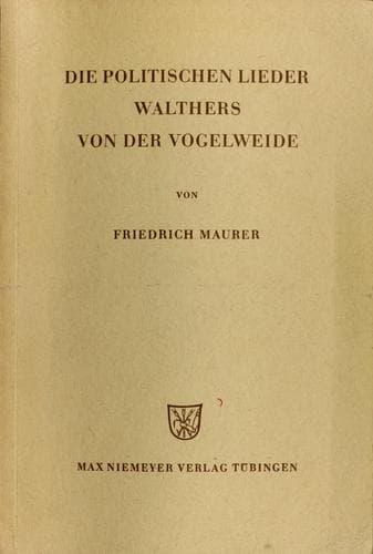 Tapa de Die Lieder Walthers von der Vogelweide