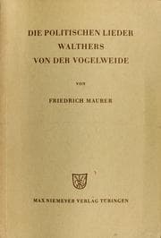 Tapa de Die Lieder Walthers von der Vogelweide