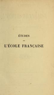 Tapa de Études sur l'École française (1831-1852)
