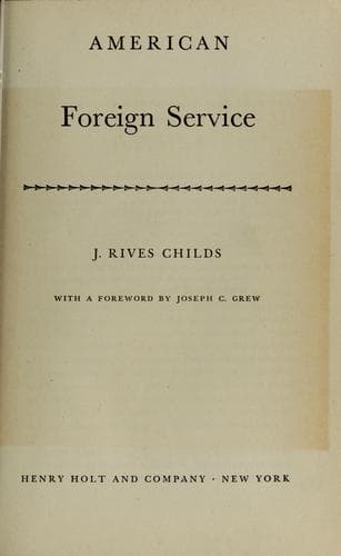 Tapa de American foreign service
