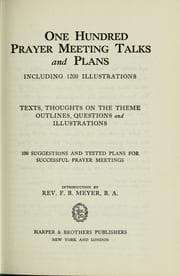 Tapa de One hundred prayer meeting talks and plans