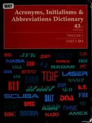 Tapa de Acronyms, intialisms and abbreviations dictionary