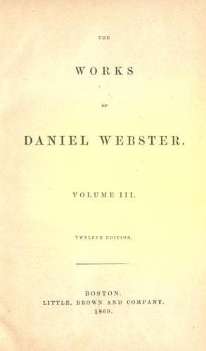 Tapa de The works of Daniel Webster