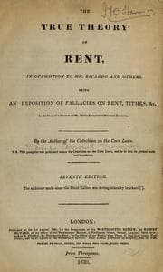 Tapa de The true theory of rent, in opposition to Mr. Ricardo and others