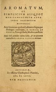 Tapa de Aromatum, et simplicium aliquot medicamentorum apud Indos nascentium historia