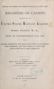 Tapa de Register of cadets admitted into the United States military academy, West Point, N.Y., from its establishment till 1880: with tables exhibiting the results of the examinations for admission and the corps to which the graduates have been promoted