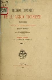 Tapa de Frammenti cronistorici dell'agro ticinese