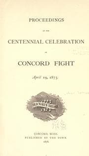 Tapa de Proceedings at the centennial celebration of Concord fight, April 19, 1875