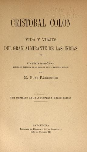 Tapa de Cristóbal Colon