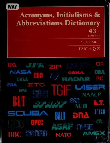 Tapa de Acronyms, initialisms & abbreviations dictionary