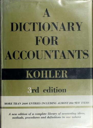 Tapa de A dictionary for accountants