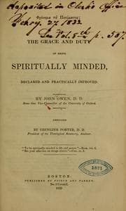 Tapa de The grace and duty of being spiritually minded ...