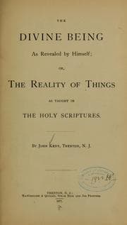 Tapa de The divine being as revealed by himself