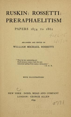 Tapa de Ruskin: Rossetti: preraphaelitism