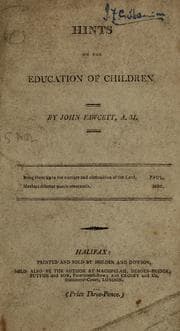 Tapa de Hints on the education of children