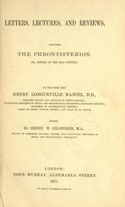 Tapa de Letters, lectures, and reviews, including the Phrontisterion