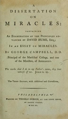 Tapa de A dissertation on miracles
