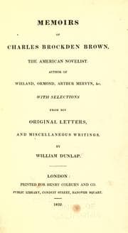 Tapa de Memoirs of Charles Brockden Brown