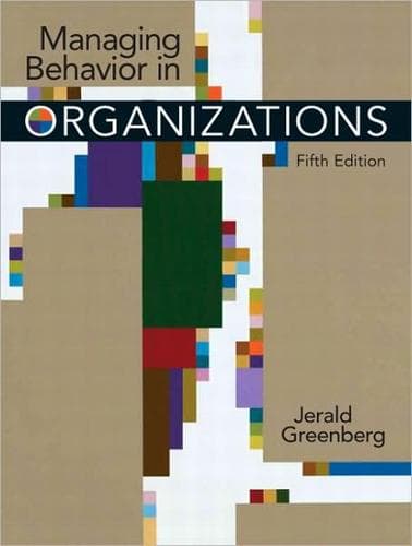 Tapa de Managing behavior in organizations