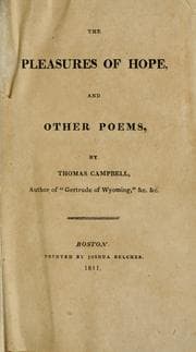 Tapa de The pleasures of hope, and other poems
