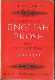 Tapa de An anthology of English prose, 1400-1900