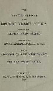 Tapa de The tenth report of the Domestic Mission Society connected with Lewin's Mead Chapel