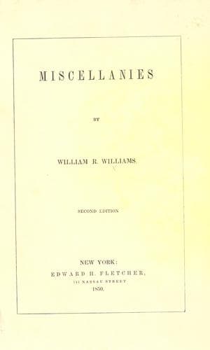 Tapa de Miscellanies.