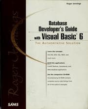 Tapa de Roger Jennings' database developer's guide with Visual Basic 6