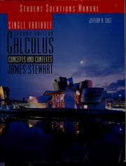 Tapa de Student solutions manual for Stewart's Single variable calculus, concepts and contexts