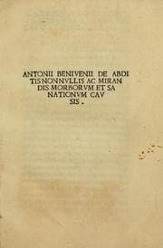 Tapa de Antonii Beniuenii De abditis nonnullis ac mirandis morborum et sanationum causis