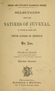 Tapa de Selections from the Satires of Juvenal