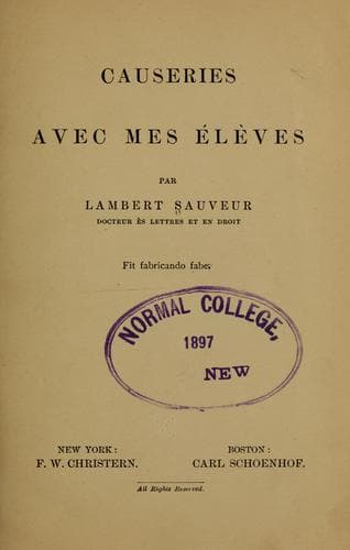 Tapa de Causeries avec mes élèves