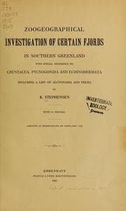 Tapa de Zoogeographical investigation of certain fjords in southern Greenland