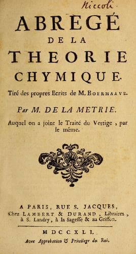 Tapa de Abregé de la theorie chymique