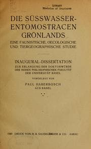 Tapa de Die Süsswasser-Entomostracen Grönlands