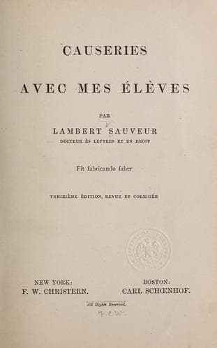 Tapa de Causeries avec mes élèves