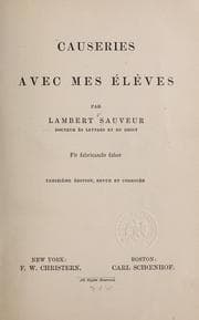 Tapa de Causeries avec mes élèves
