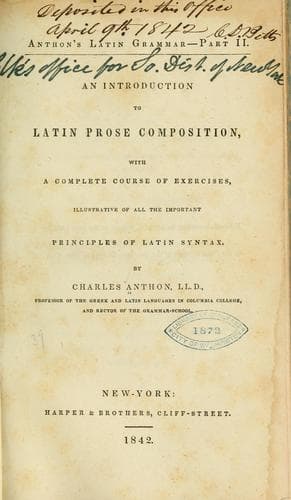 Tapa de An introduction to Latin prose composition