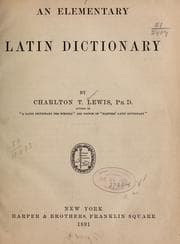 Tapa de An elementary Latin dictionary