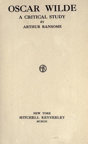 Tapa de Oscar Wilde