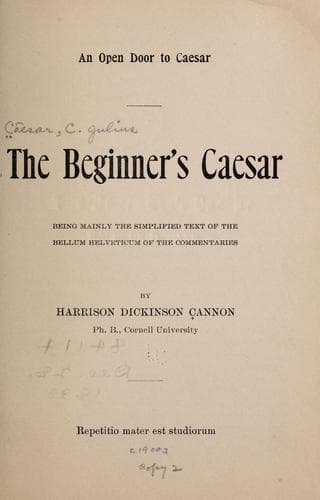 Tapa de The Beginner's Cæsar