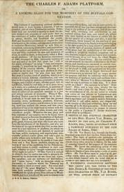 Tapa de The Charles F. Adams platform, or, A looking glass for the worthies of the Buffalo convention
