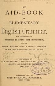 Tapa de An aid-book in elementary English grammar ...