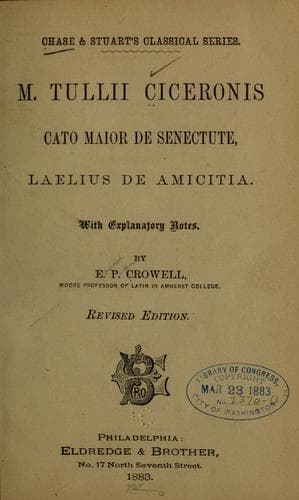 Tapa de M. Tullii Ciceronis Cato major De senectute