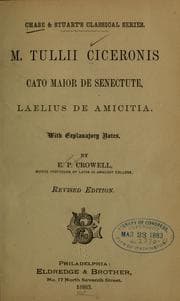 Tapa de M. Tullii Ciceronis Cato major De senectute