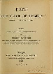 Tapa de Pope; the Iliad of Homer, books I. VI. XXII. XXIV