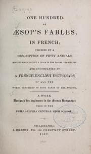 Tapa de One hundred of Æsop's fables, in French