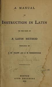 Tapa de A manual of instruction in Latin on the basis of a Latin method