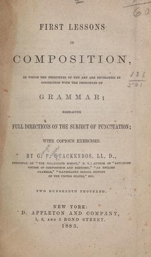Tapa de First lessons in composition