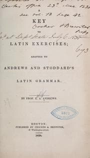 Tapa de A key to Latin exercises